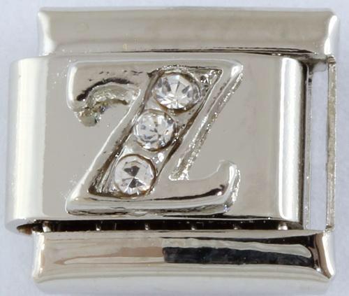 Silver CZ Letter Z 9mm Charm