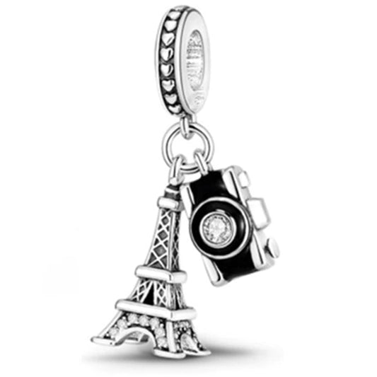 'Emily in Paris' Eiffel Tower and Camera Charm or Pendant